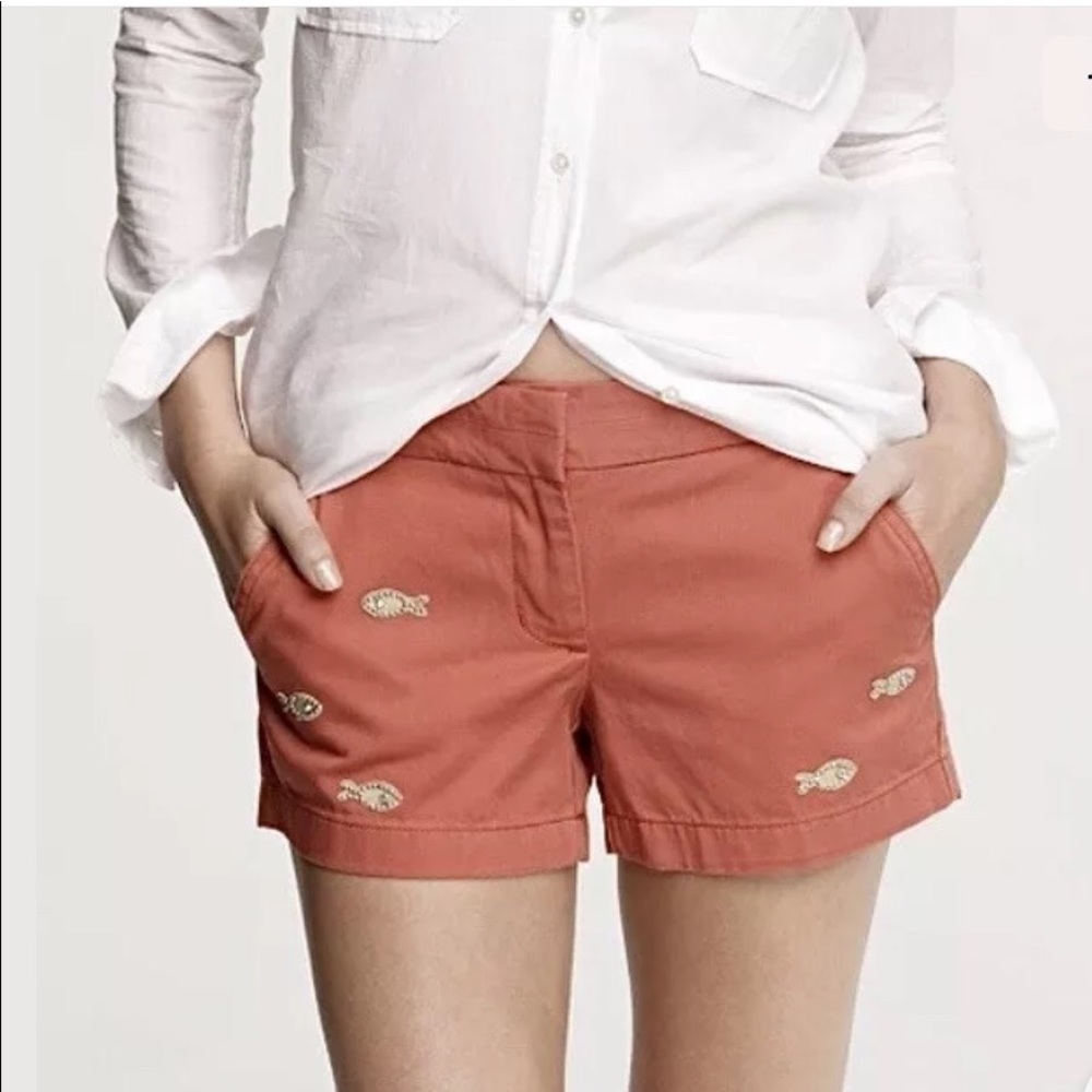 J Crew Embellished Fish Broken-In Shorts 2